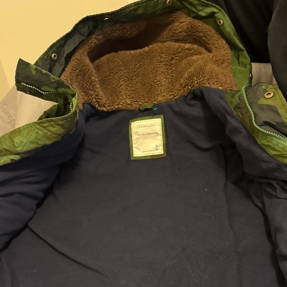 J. Crew CrewCuts Camouflage Green Puffer Jacket